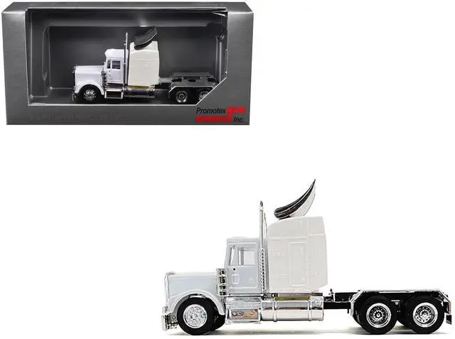 Alt view image 8 of 9 - Kenworth W900 Sleeper Cab White 1/87 (HO) Scale Plastic Model Car by Promotex