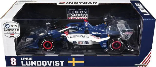 Alt view image 4 of 6 - Dallara IndyCar #8 "The American Legion" Chip Ganassi Racing "NTT IndyCar Series" (2024) 1/18 Diecast Model Car by Greenlight