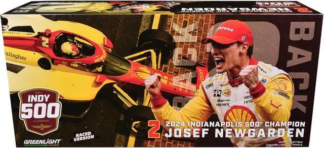 Alt view image 4 of 4 - Dallara IndyCar #2 "Shell Oil" Team Penske "2024 Indianapolis 500 Champion" (Raced Version) 1/18 Diecast Model Car by Greenlight