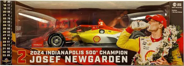 Alt view image 3 of 4 - Dallara IndyCar #2 "Shell Oil" Team Penske "2024 Indianapolis 500 Champion" (Raced Version) 1/18 Diecast Model Car by Greenlight