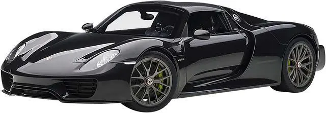 Alt view image 6 of 8 - Porsche 918 Spyder Weissach Package Basalt Schwarz Black Metallic 1/12 Model Car by Autoart
