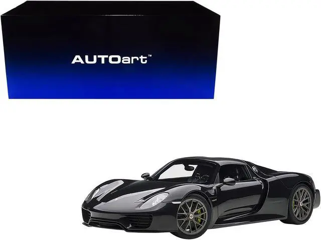 Alt view image 8 of 8 - Porsche 918 Spyder Weissach Package Basalt Schwarz Black Metallic 1/12 Model Car by Autoart