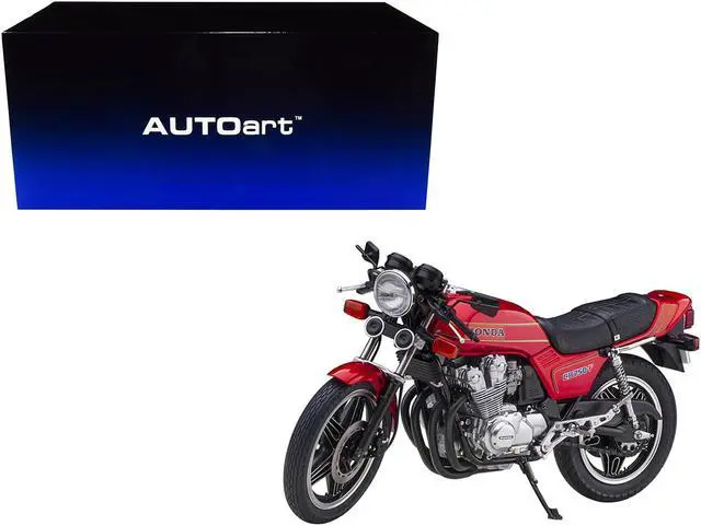 Alt view image 11 of 11 - Honda CB750F Motorcycle Red with Helmet "Baribari Legend" (1986) OVA 1/12 Model by Autoart