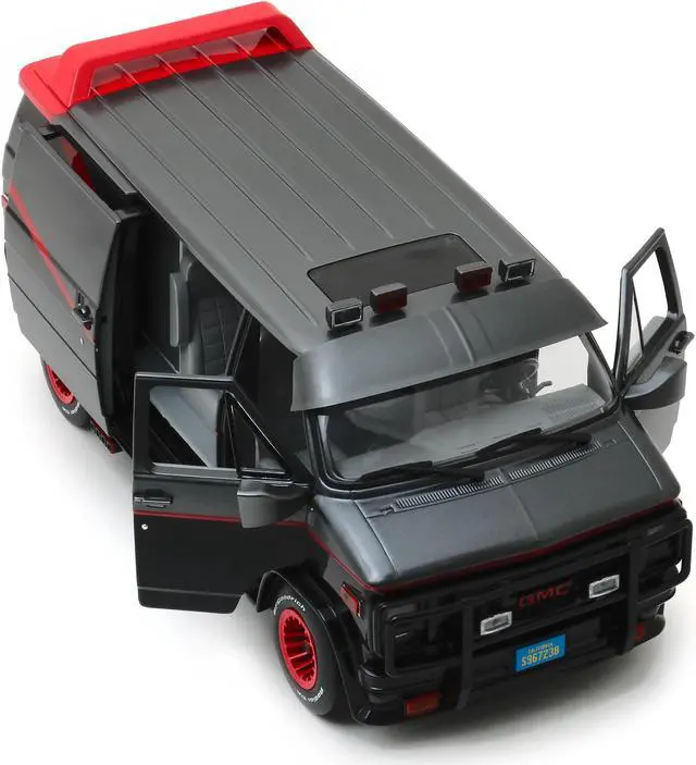 Alt view image 11 of 11 - 1983 GMC Vandura Black "The A-Team" (1983-1987) TV Series 1/18 Diecast Model Car by Greenlight
