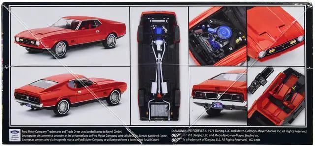 Alt view image 8 of 11 - Level 4 Model Kit 1971 Ford Mustang Mach 1 James Bond 007 "Diamonds Are Forever" (1971) Movie 1/25 Scale Model by Revell