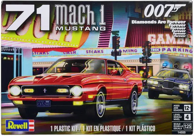 Alt view image 11 of 11 - Level 4 Model Kit 1971 Ford Mustang Mach 1 James Bond 007 "Diamonds Are Forever" (1971) Movie 1/25 Scale Model by Revell