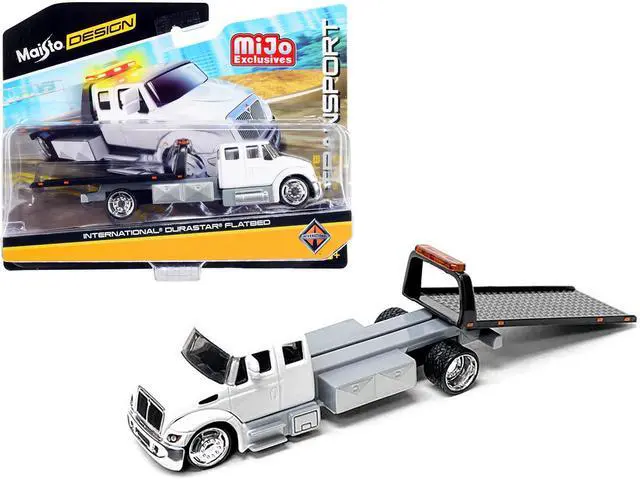 Alt view image 3 of 3 - International DuraStar Flatbed Truck White "Elite Transport" Series 1/64 Diecast Model by Maisto