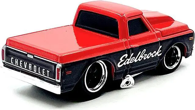 Alt view image 4 of 6 - 1972 Chevrolet C-10 Pickup Truck Red and Black "Edelbrock" 1/64 Diecast Model Car by Muscle Machines