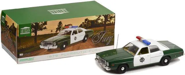 Alt view image 7 of 7 - 1975 Plymouth Fury Green and White "Capitol City Police" 1/18 Diecast Model Car by Greenlight