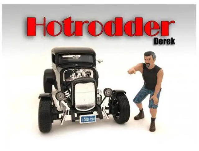 Alt view image 5 of 5 - "Hotrodders" Derek Figure For 1:18 Scale Models by American Diorama
