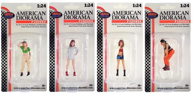 Alt view image 8 of 11 - "Hip Hop Girls" 4 Piece Figure Set for 1/24 Scale Models by American Diorama