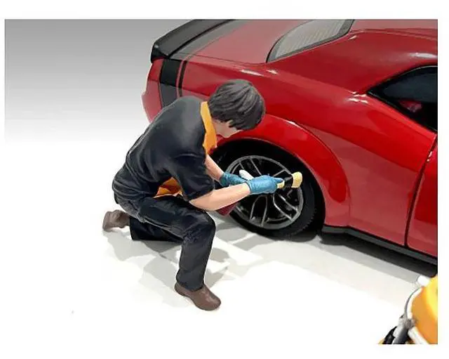 Alt view image 5 of 6 - "Detail Masters" Figure 1 (Wheel Cleaning) for 1/24 Scale Models by American Diorama