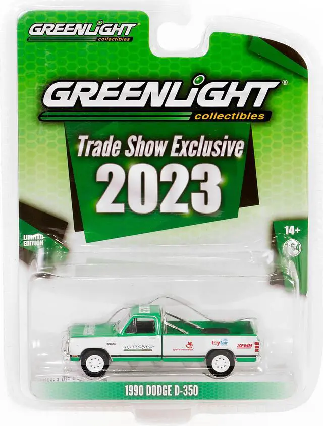 Alt view image 4 of 4 - 1990 Dodge D-350 Truck Green and White "2023 GreenLight Trade Show Exclusive" 1/64 Diecast Model Car by Greenlight