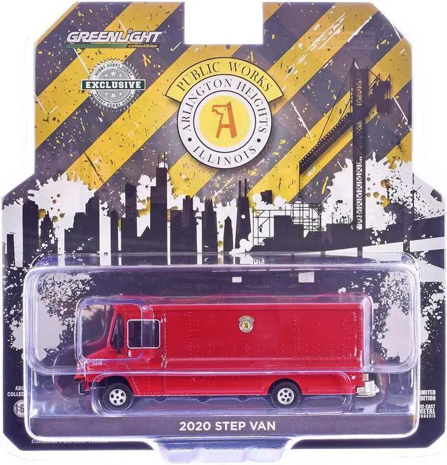 Alt view image 5 of 6 - 2020 Step Van with Traffic Cone Mounts "Village of Arlington Heights Public Works" Red 1/64 Diecast Model Car by Greenlight
