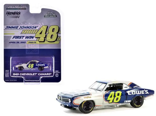 Alt view image 4 of 6 - 1969 Chevrolet Camaro #48 "Hendrick Motorsports" Dark Blue and White w/Graphics 1/64 Diecast Model Car by Greenlight