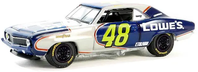 Alt view image 5 of 6 - 1969 Chevrolet Camaro #48 "Hendrick Motorsports" Dark Blue and White w/Graphics 1/64 Diecast Model Car by Greenlight