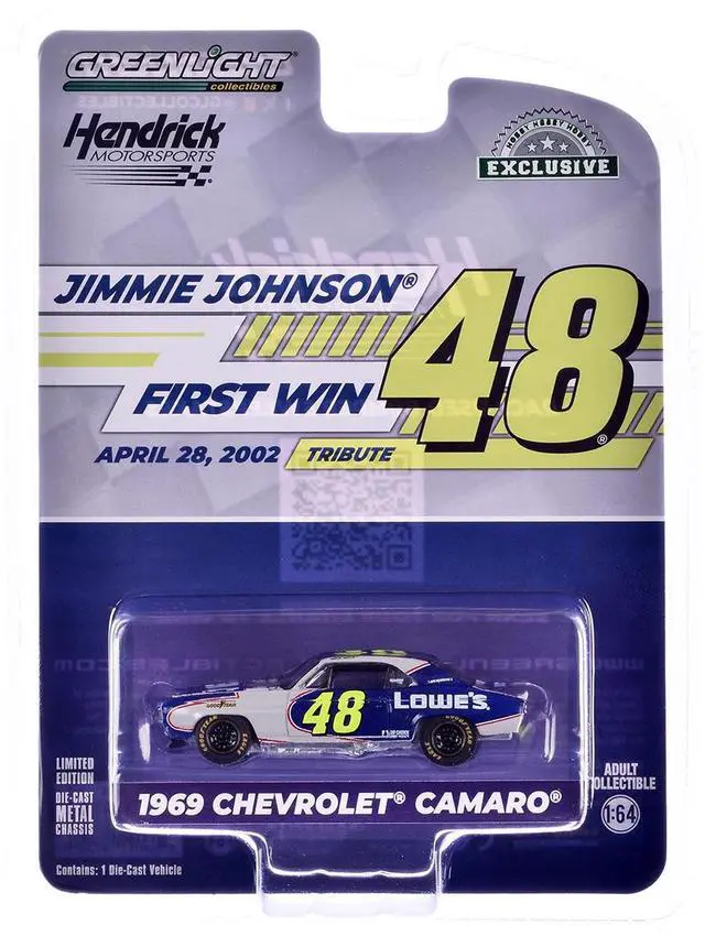 Alt view image 6 of 6 - 1969 Chevrolet Camaro #48 "Hendrick Motorsports" Dark Blue and White w/Graphics 1/64 Diecast Model Car by Greenlight