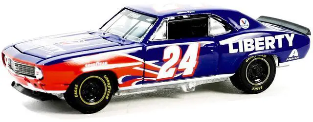 Alt view image 4 of 6 - 1969 Chevrolet Camaro #24 "William Byron" Blue with Flame Graphics "Hobby Exclusive" Series 1/64 Diecast Model Car by Greenlight