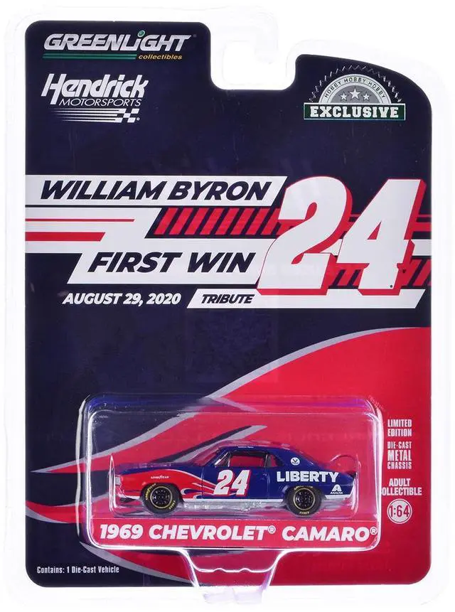 Alt view image 6 of 6 - 1969 Chevrolet Camaro #24 "William Byron" Blue with Flame Graphics "Hobby Exclusive" Series 1/64 Diecast Model Car by Greenlight