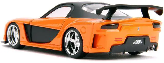 Alt view image 5 of 7 - Han's Mazda RX-7 RHD (Right Hand Drive) Orange Metallic and Black "Fast & Furious" Movie 1/32 Diecast Model Car by Jada