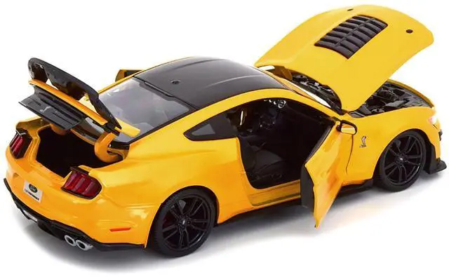 Alt view image 6 of 8 - 2020 Ford Mustang Shelby GT500 Yellow with Black Top "Special Edition" 1/18 Diecast Model Car by Maisto