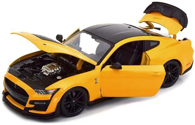 Alt view image 7 of 8 - 2020 Ford Mustang Shelby GT500 Yellow with Black Top "Special Edition" 1/18 Diecast Model Car by Maisto