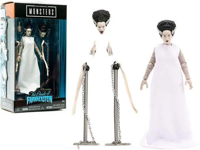 Alt view image 7 of 7 - The Bride of Frankenstein 6" Moveable Figurine with Chains and Alternate Head and Hands "Universal Monsters" Series by Jada