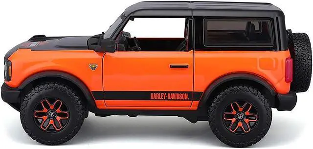 Alt view image 5 of 8 - 2021 Ford Bronco Badlands Orange and Black "Harley Davidson" "H-D Custom" Series 1/24 Diecast Model Car by Maisto