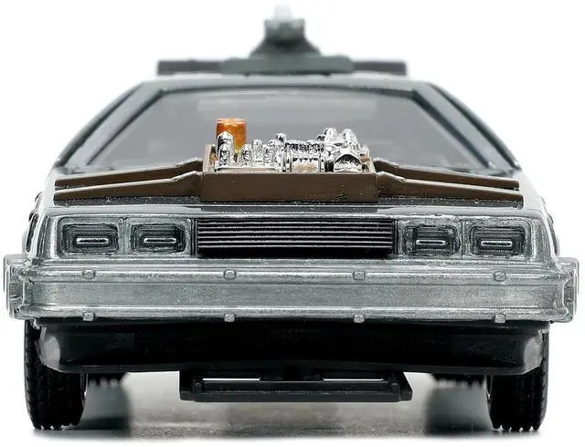 Alt view image 12 of 15 - DeLorean DMC (Time Machine) Brushed Metal "Back to the Future Part III" (1990) Movie "Hollywood Rides" Series 1/32 Diecast Model Car by Jada