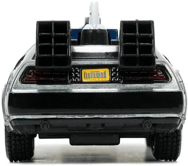 Alt view image 13 of 15 - DeLorean DMC (Time Machine) Brushed Metal "Back to the Future Part III" (1990) Movie "Hollywood Rides" Series 1/32 Diecast Model Car by Jada