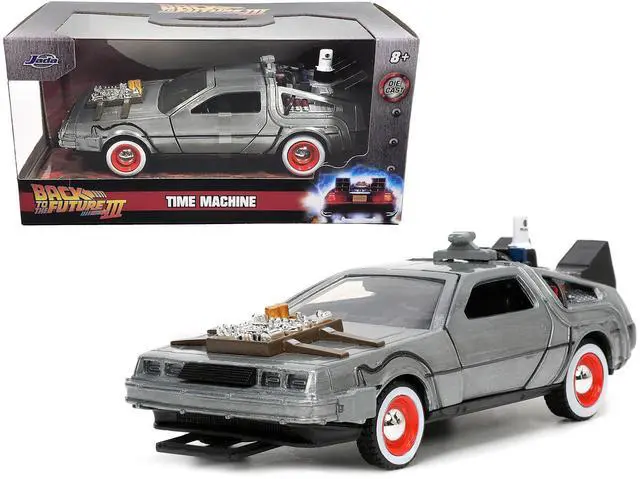 Alt view image 15 of 15 - DeLorean DMC (Time Machine) Brushed Metal "Back to the Future Part III" (1990) Movie "Hollywood Rides" Series 1/32 Diecast Model Car by Jada