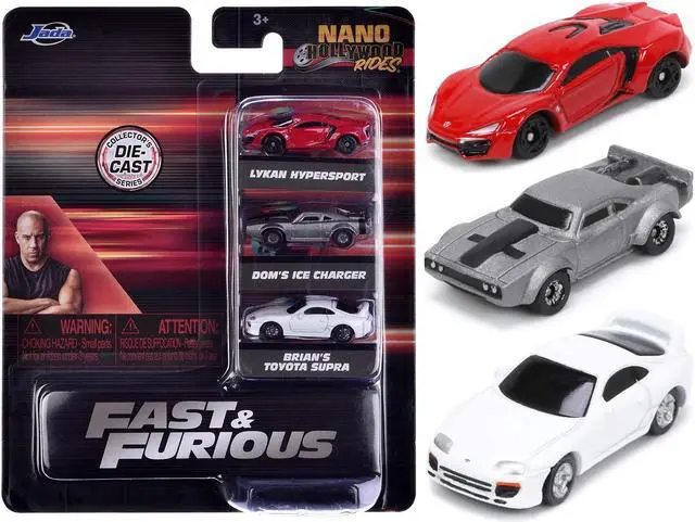 Alt view image 8 of 9 - "Fast & Furious" Movie 3 piece Set Series 4 "Nano Hollywood Rides" Series Diecast Model Cars by Jada