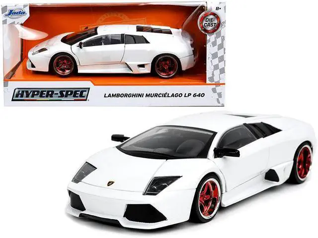 Alt view image 6 of 6 - Lamborghini Murcielago LP640 White "Hyper-Spec" 1/24 Diecast Model Car by Jada