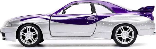 Alt view image 9 of 11 - 1995 Nissan Skyline GT-R (BCNR33) Purple and Silver Metallic "Fast & Furious" Series 1/32 Diecast Model Car by Jada
