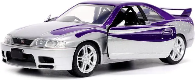 Alt view image 10 of 11 - 1995 Nissan Skyline GT-R (BCNR33) Purple and Silver Metallic "Fast & Furious" Series 1/32 Diecast Model Car by Jada