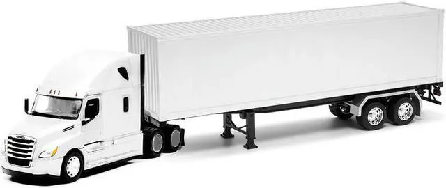 Main image of Freightliner Cascadia Truck White with White Container "Transporter" Series 1/32 Diecast Model by Welly