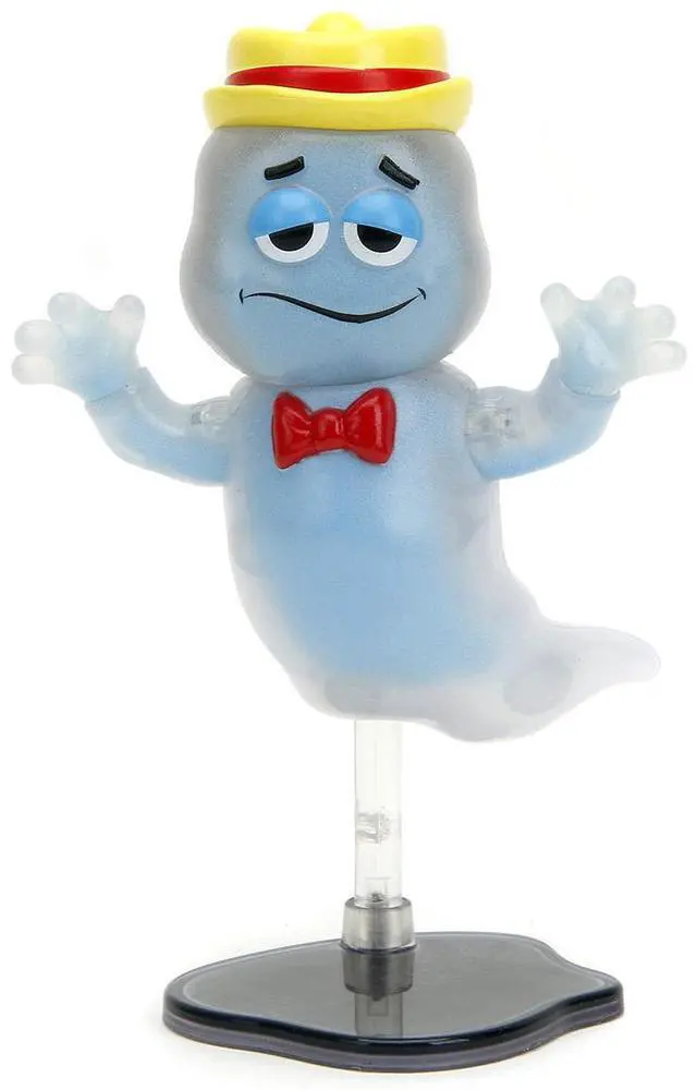 Alt view image 7 of 9 - Boo Berry 3.5" Moveable Glow-in-the-Dark Figure with Stand and Cereal Box "Monster Cereals" 1/12 Scale Model by Jada