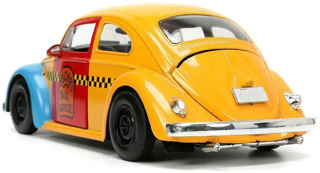 Alt view image 7 of 11 - 1959 Volkswagen Beetle Taxi Yellow and Blue and Oscar the Grouch Diecast Figure "Sesame Street" 1/24 Diecast Model Car by Jada