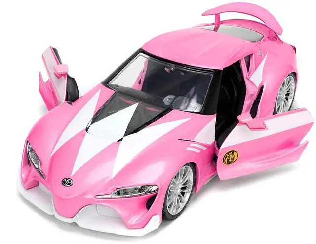 Alt view image 15 of 16 - Toyota FT-1 Concept Pink Metallic and Pink Ranger Diecast Figurine "Power Rangers" "Hollywood Rides" Series 1/24 Diecast Model Car by Jada