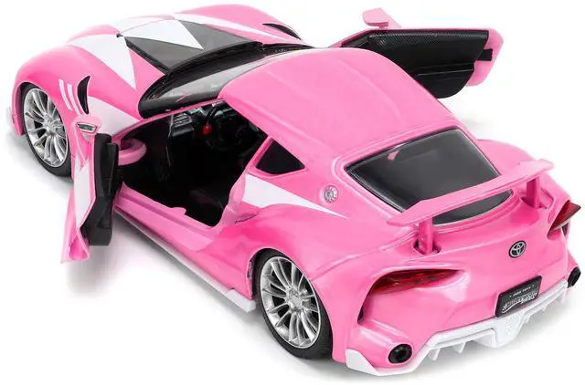 Alt view image 16 of 16 - Toyota FT-1 Concept Pink Metallic and Pink Ranger Diecast Figurine "Power Rangers" "Hollywood Rides" Series 1/24 Diecast Model Car by Jada