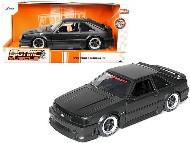 Alt view image 9 of 9 - 1989 Ford Mustang GT 5.0 Matt Black Metallic with Matt Black Hood "Bigtime Muscle" Series 1/24 Series Diecast Model Car by Jada