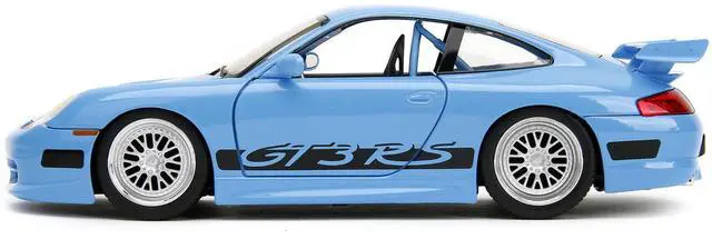 Alt view image 8 of 11 - Porsche 911 GT3 RS Light Blue with Black Accents "Fast & Furious" Movie 1/24 Diecast Model Car by Jada