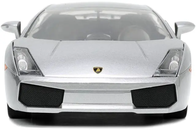 Alt view image 15 of 16 - Lamborghini Gallardo Superleggera Silver Metallic with Yellow Stripes "Hyper-Spec" Series 1/24 Diecast Model Car by Jada