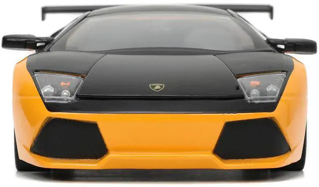 Alt view image 14 of 16 - Lamborghini Murcielago LP 640 Yellow Metallic and Matt Black "Hyper-Spec" Series 1/24 Diecast Model Car by Jada