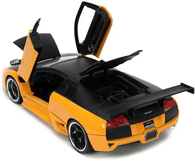 Alt view image 16 of 16 - Lamborghini Murcielago LP 640 Yellow Metallic and Matt Black "Hyper-Spec" Series 1/24 Diecast Model Car by Jada