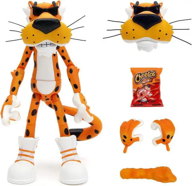 Alt view image 7 of 9 - Chester Cheetah 5.5" Figure with Accessories and Alternate Head and Hands "Cheetos Crunchy" model by Jada