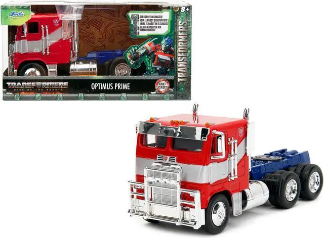 Alt view image 11 of 11 - Optimus Prime Truck Red & Blue w/Silver Stripes "Transformers: Rise of the Beasts" (2023) Movie 1/32 Diecast Model Car by Jada
