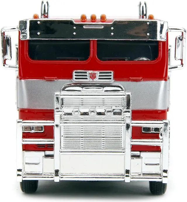 Alt view image 10 of 11 - Optimus Prime Truck Red & Blue w/Silver Stripes "Transformers: Rise of the Beasts" (2023) Movie 1/32 Diecast Model Car by Jada