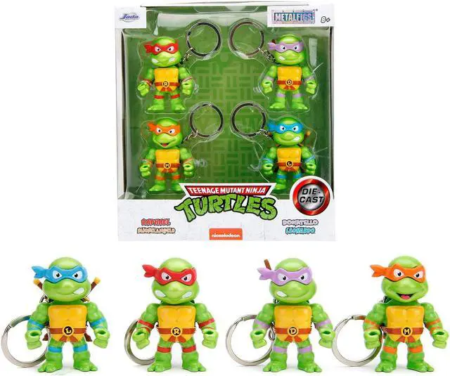 Alt view image 11 of 11 - Set of 4 Diecast Figure Key Chains "Teenage Mutant Ninja Turtles" TV Series "Metalfigs" Series Diecast Models by Jada