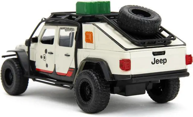 Alt view image 8 of 11 - Jeep Gladiator Truck w/Equipment Shell Beige w/Graphics "Jurassic World Dominion" (2022) Movie 1/32 Diecast Model Car by Jada